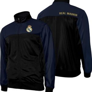 Men's Black and Navy Soccer Jacket